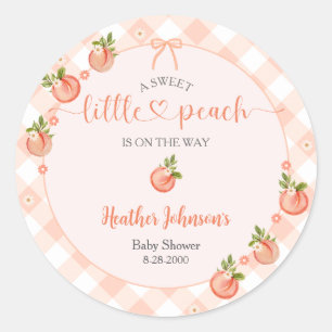Sticker Rond Une Baby Shower Douce Comme un Petit Pêche en Vich