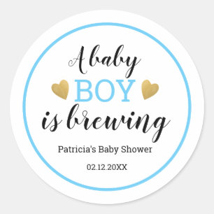 Sticker Rond Une Baby Shower Fait Babiller Un Bébé Garçon Merc