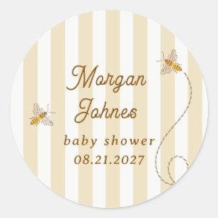 Sticker Rond Une Baby Shower Petite Abeille