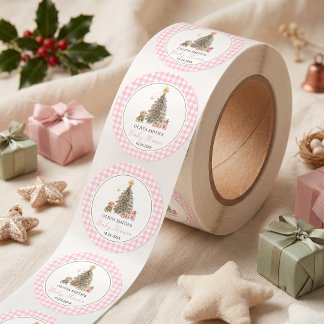Sticker Rond Une Baby Shower pour un Joyeux Petit Noël