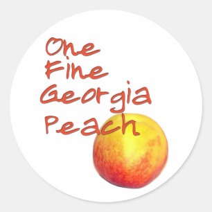 Sticker Rond Une belle pêche en Géorgie