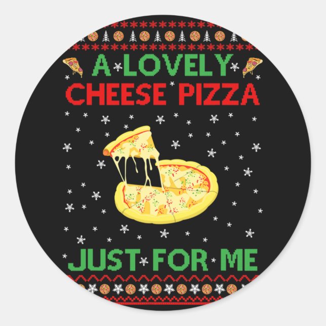 Sticker Rond une belle pizza chemise à fromage seule drôle kevi (Devant)