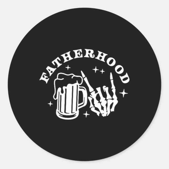 Sticker Rond Une Bière À La Fois Pères Da (Devant)