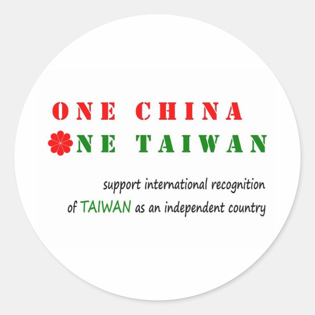 Sticker Rond Une Chine ; un Taiwan (Devant)