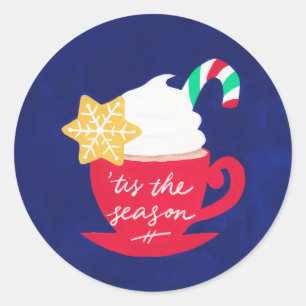 Sticker Rond Une Coupe de 'Tis The Season'