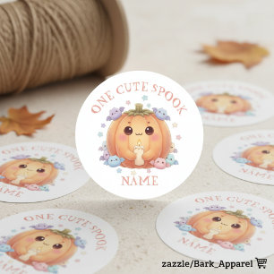 Sticker Rond Une Cute Parlée Premier Anniversaire Citrouille ch