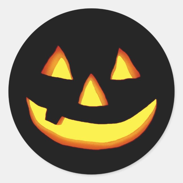 Sticker Rond Une dent Jack-o'-lantern (Devant)