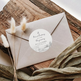 Sticker Rond Une douce fin à un nouveau début Mariage d'hiver