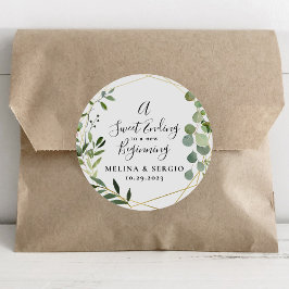 Sticker Rond Une douce fin à un nouveau début Mariage d'or