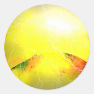 Sticker Rond Une étoile est née - Art numérique de science-fict