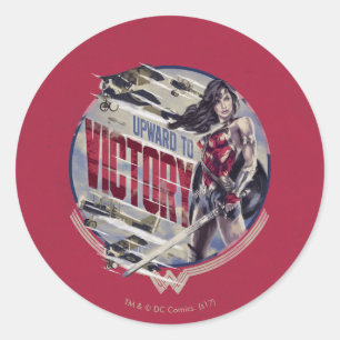 Sticker Rond Une Femme De Merveille À La Victoire