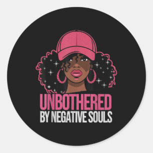 Sticker Rond Une femme noire sans problème Afro-Américaine Afri