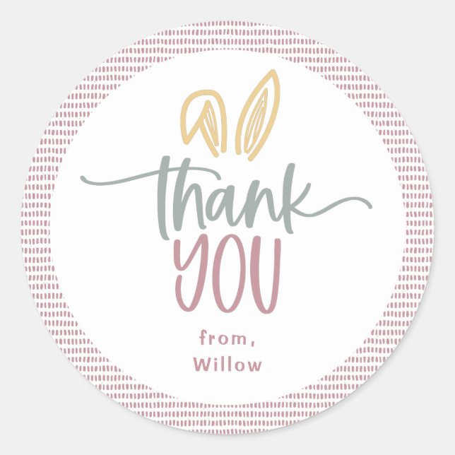 Sticker Rond Une fête d'anniversaire de lapin (Devant)