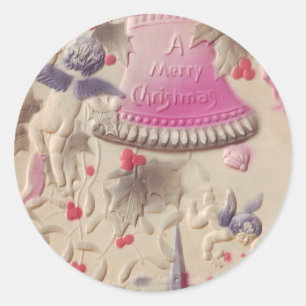 Sticker Rond Une fille de Néerlandais de Joyeux Noël