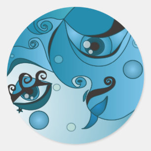 Sticker Rond Une fois dans une lune bleue