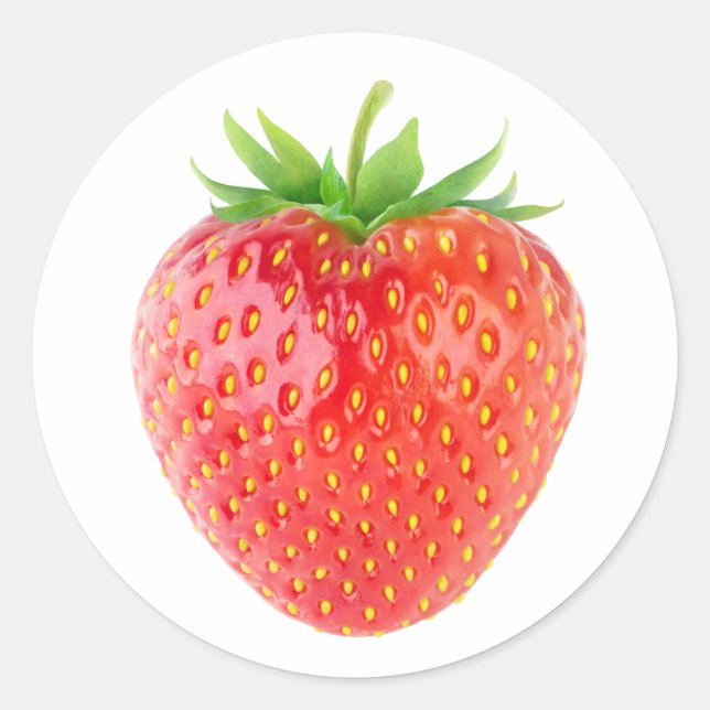 Sticker Rond Une fraise (Devant)