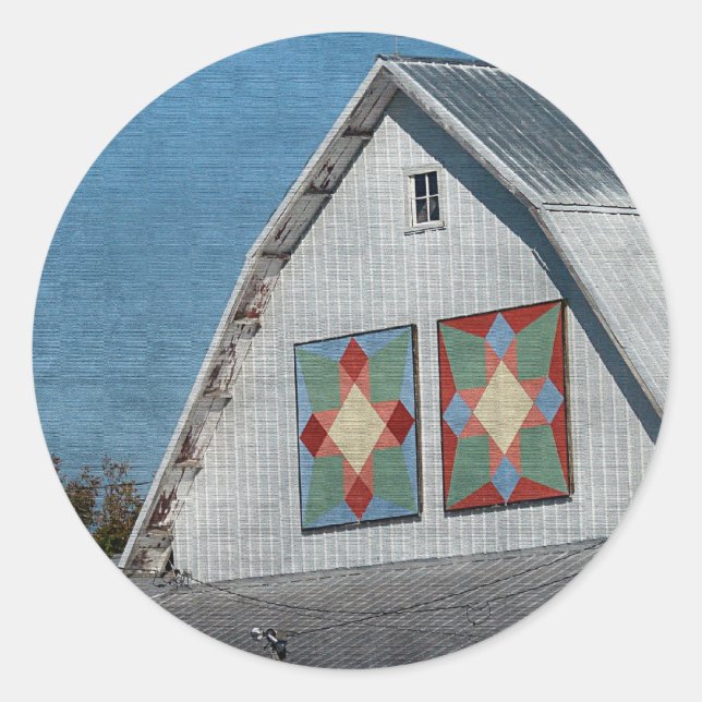 Sticker Rond Une Grange Avec Deux Places (Devant)