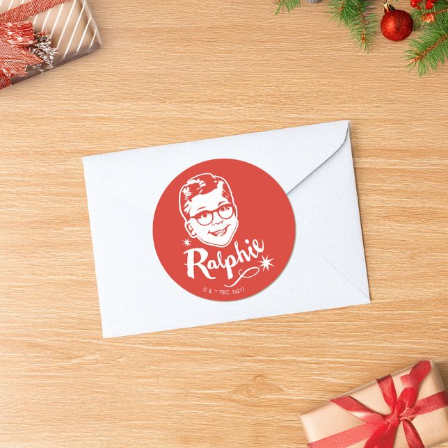 Sticker Rond Une histoire de Noël | Ralphie (Sticker on envelope)