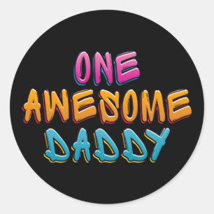Sticker Rond Une incroyable Typographie du Graffiti pour papa  