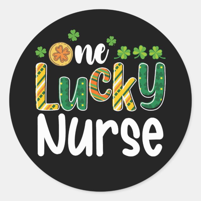 Sticker Rond Une infirmière chanceuse St Patrick's Day (Devant)