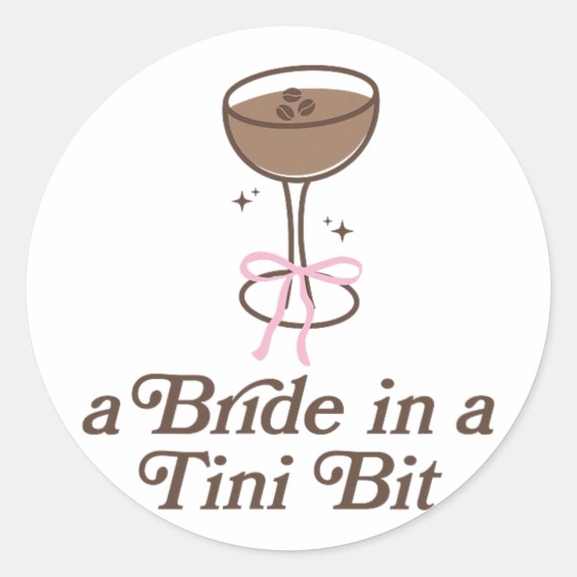 Sticker Rond Une Mariée Dans Un Tini Bit Tail Bow Coquette Bach (Devant)