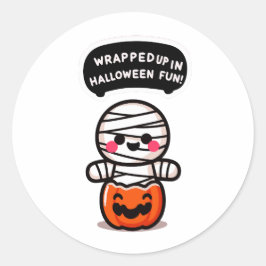 Sticker Rond Une mummie dans une citrouille