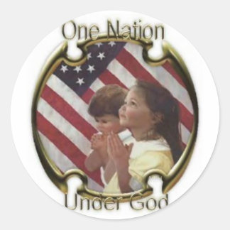 Sticker Rond Une nation sous Dieu