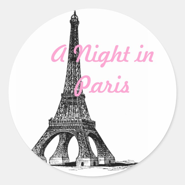 Sticker Rond Une nuit à Paris (Devant)