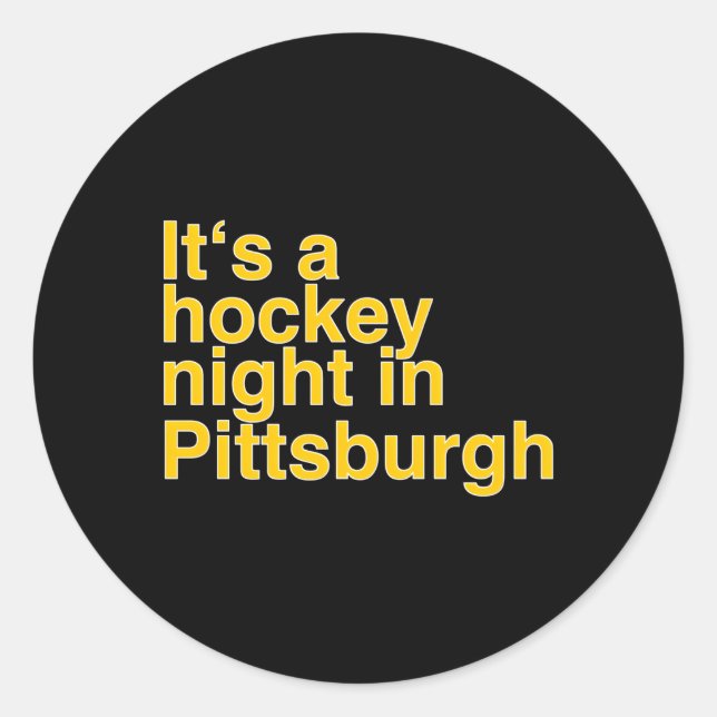 Sticker Rond Une Nuit De Hockey À Pittsburgh (Devant)