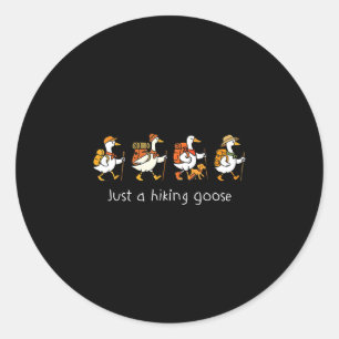Sticker Rond Une oie de randonnée oie mignonne randonneur extér