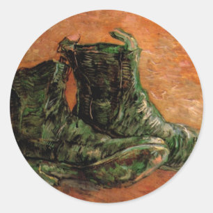 Sticker Rond Une paire de chaussures par Vincent van Gogh