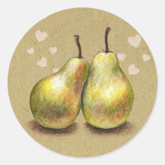 Sticker Rond Une paire de l'autocollant les plus doux