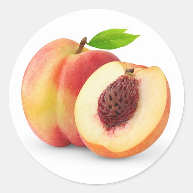 Sticker Rond Une pêche nectarine et demi (Devant)