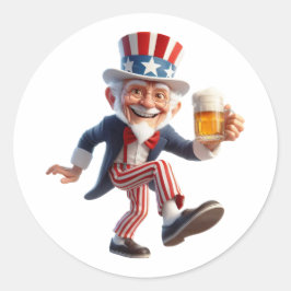 Sticker Rond Une personne âgée habillée en oncle Sam