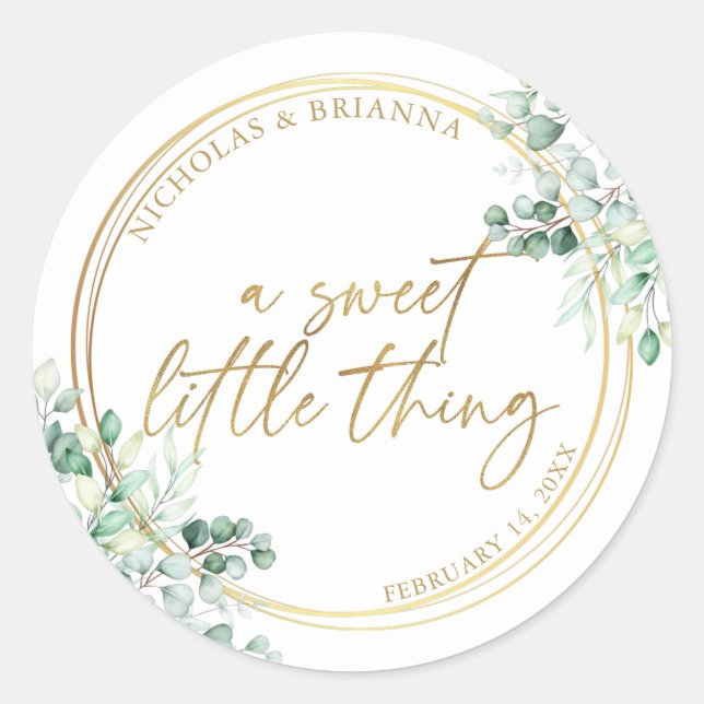 Sticker Rond Une petite chose douce Greenery or Eucalyptus (Devant)