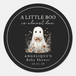 Sticker Rond Une petite fée fantôme Fleurs sauvages Baby Shower