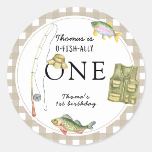 Sticker Rond Une petite fête d'anniversaire de pêcheur
