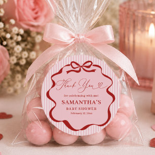 Sticker Rond Une petite fille chérie Baby Shower Saint-Valentin
