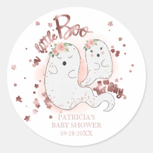 Sticker Rond Une Petite Fille Halloween Mignonne Bébé Shower Cl