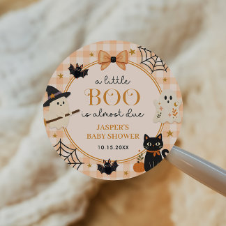 Sticker Rond Une petite Halloween Baby Shower Boo