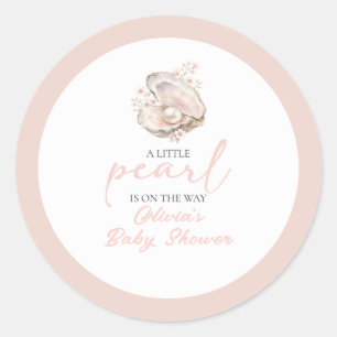 Sticker Rond Une petite perle est en route Fête prénatale côtiè