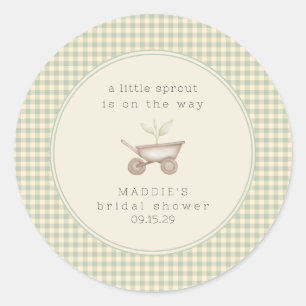 Sticker Rond Une petite pousse est en route Baby Shower 