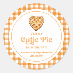 Sticker Rond Une petite tarte mignonne Baby Shower Rétro