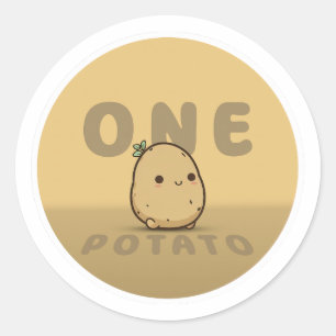 Sticker Rond Une pomme de terre