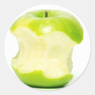 Sticker Rond Une pomme par jour éloigne le médecin