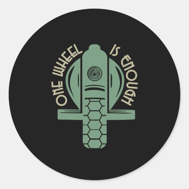 Sticker Rond Une roue suffit Monowheel EUC (Devant)