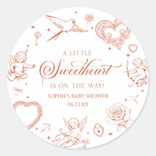 Sticker Rond Une Saint-Valentin de petite amoureuse Baby Shower