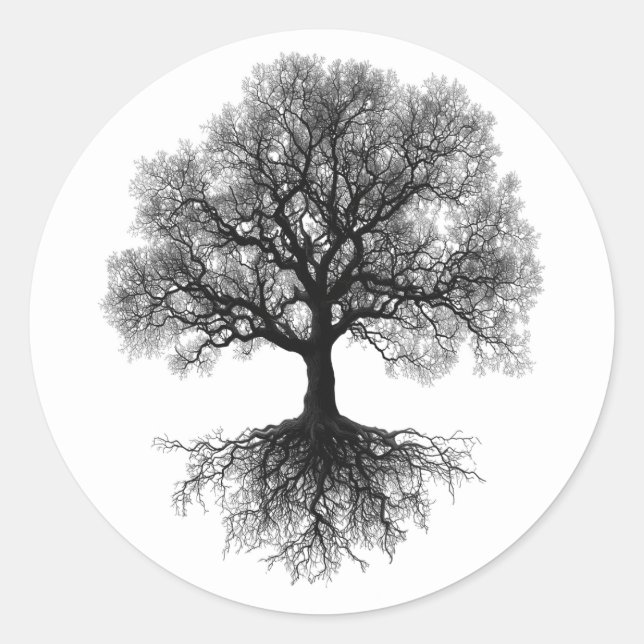 Sticker Rond Une Source | Conception de l'Arbre de Vie (Devant)