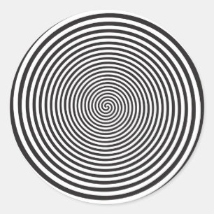 Sticker Rond Une spirale ronde en noir