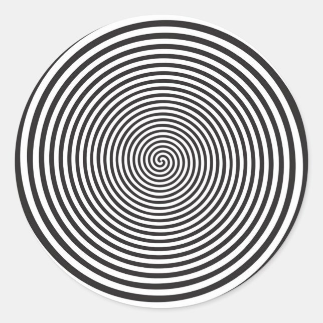 Sticker Rond Une spirale ronde en noir (Devant)